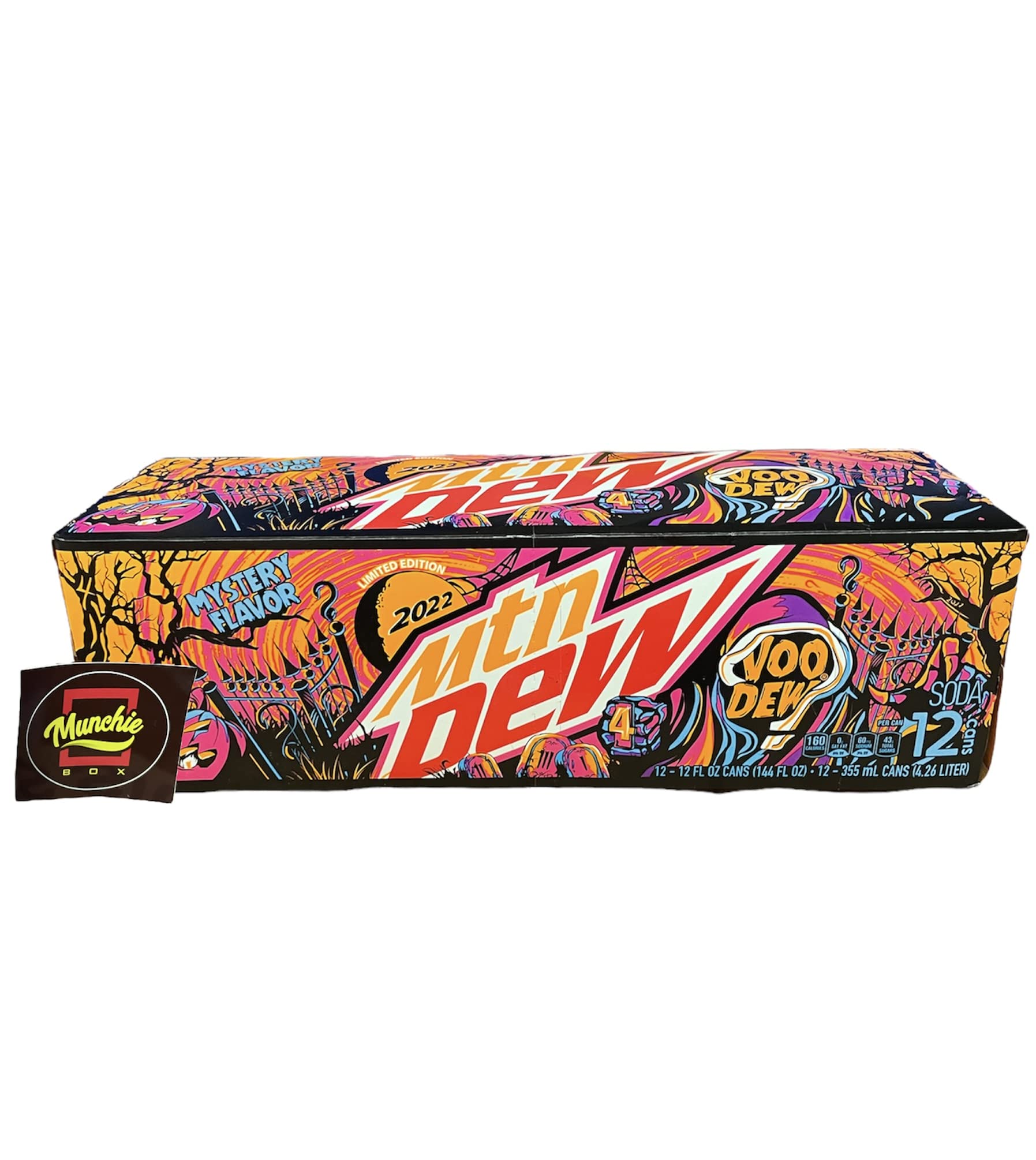 Munchie Box Mtn Dew Voodew Mystery Flavor - (2022 Mystery Flavor Pack of ( 12 ) 12 Oz cans)