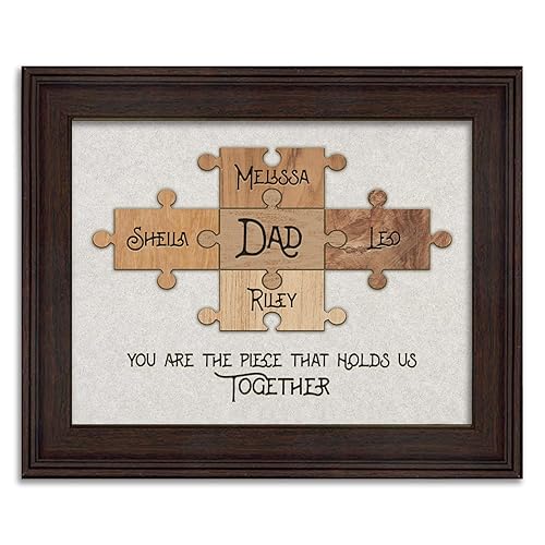 Personal-Prints Rompecabezas para papá y niños Cartel de regalo personalizado para el Día del Padre Regalo para papá con todos los nombres de los