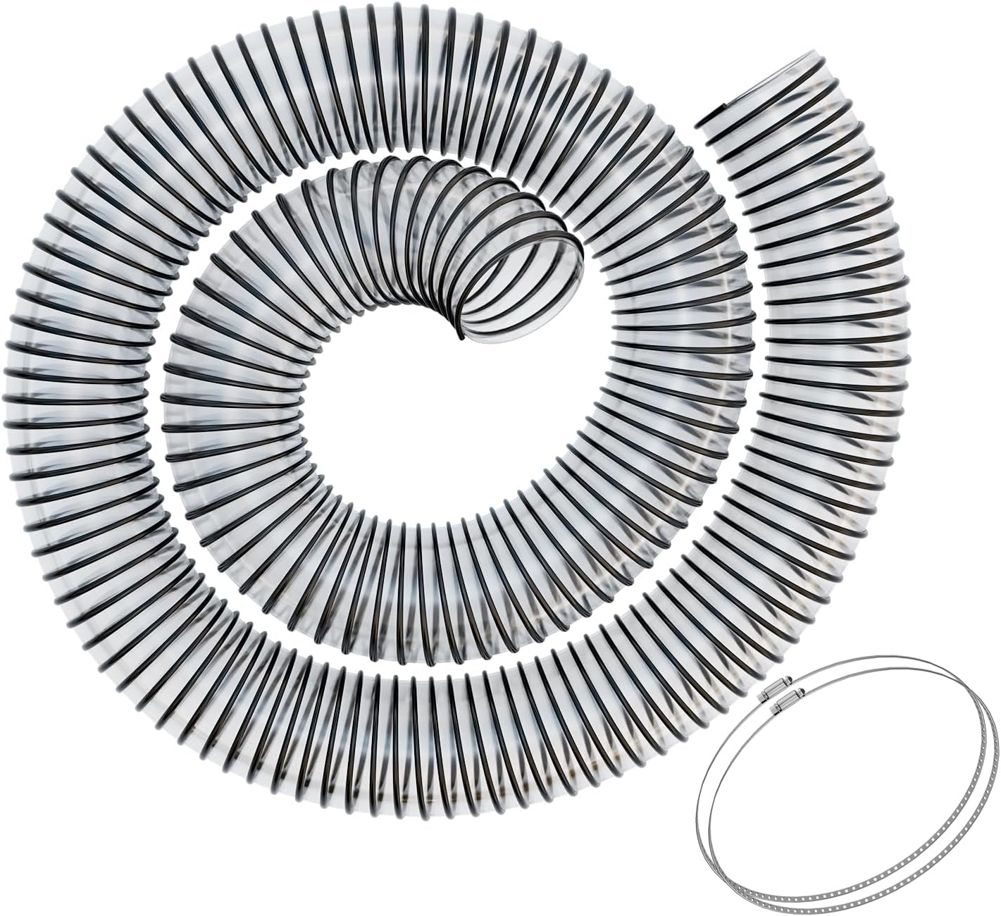 LAJIAOZ Leaf Vac Hose 8" x 8' – Flexible PVC Lawn Vacuum Hose for Grass Catcher & Leaf Collection, Fits Most Lawn Vacs (Compatible with D·R/A·g·r·i F·a·b/T·r·a·c V·a·c)