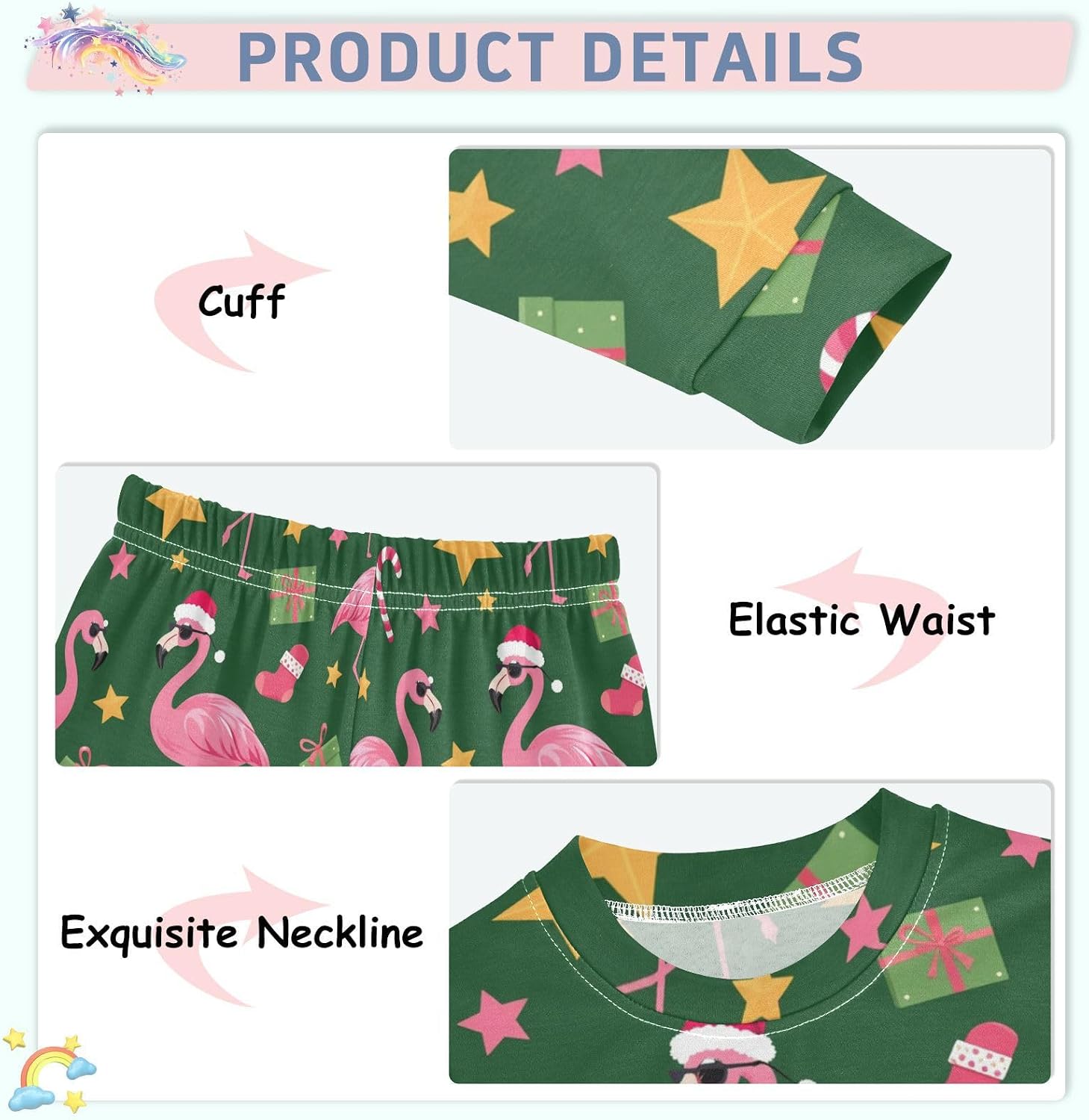 Gredecor Christmas Pajama Sets 2-Piece Long Sleeve Top with Pants Cotton Sleepwear Pjs Set 18M