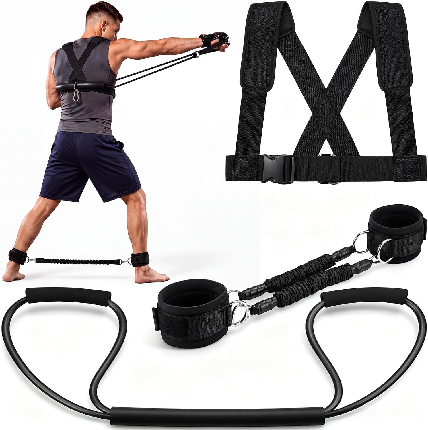 3 Pcs Boxing Resistance Bands Sets for Shadow Boxing
