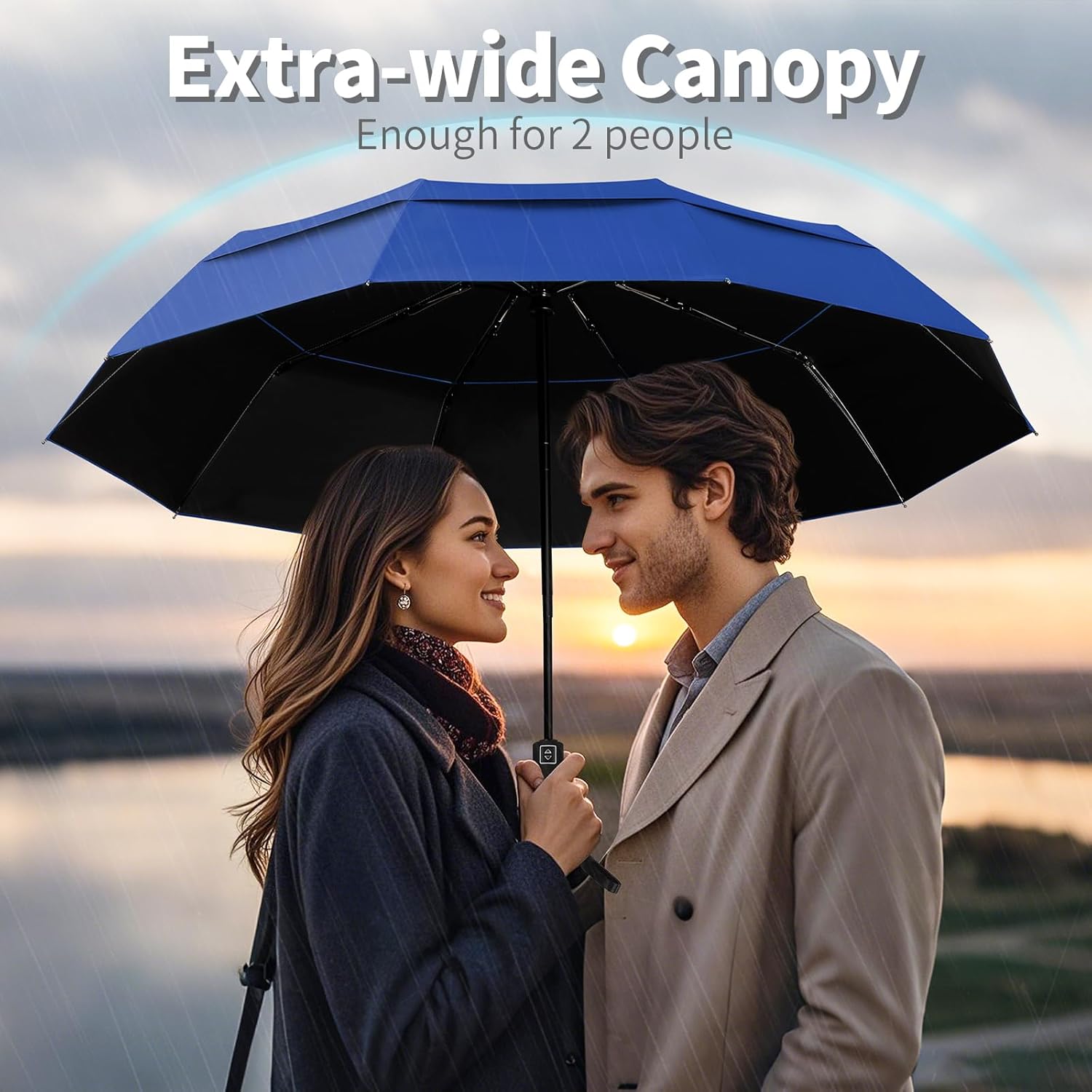 Seniny Windproof Travel Umbrella, Automatic Umbrellas for Rain, Portable & Compact Umbrellas for Backpack, Strong UV for Protection, Folding Small Sun Umbrella for Car, Walking - Image 4