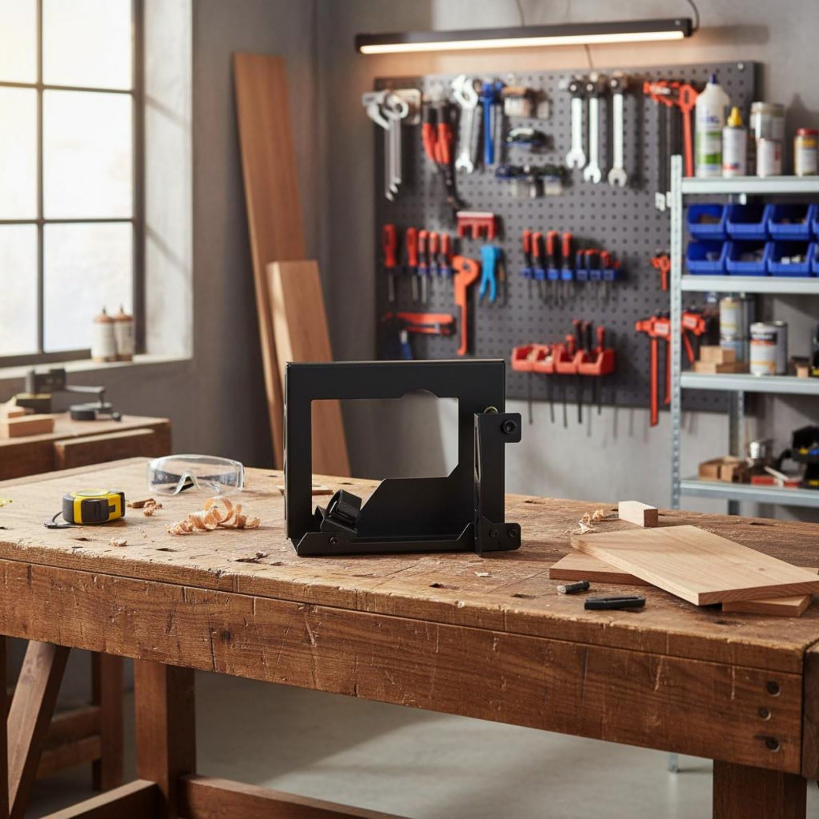 Sharplace Soporte para Montaje de Cepillo Manual con Estructura Resistente Base Nivelada Facilidad para el Deslizamiento de Piezas y Adaptador de Taller