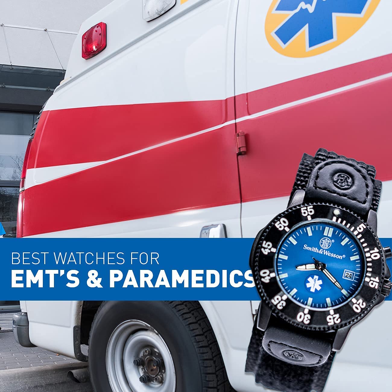 EMT - Reloj para hombre, esfera azul, retroiluminación, cuarzo de 1.575 pulgadas, resistente al agua 3ATM, resistente a los arañazos, reloj militar para médicos y uso al aire libre 6