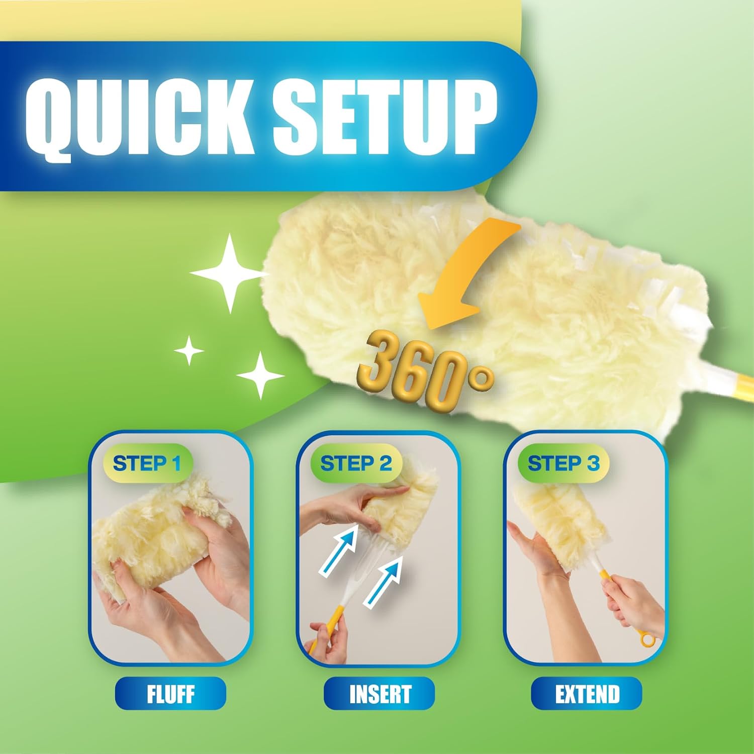 Disposable Microfiber Duster Refills for Swiffer - 360° Heavy Duty Refills