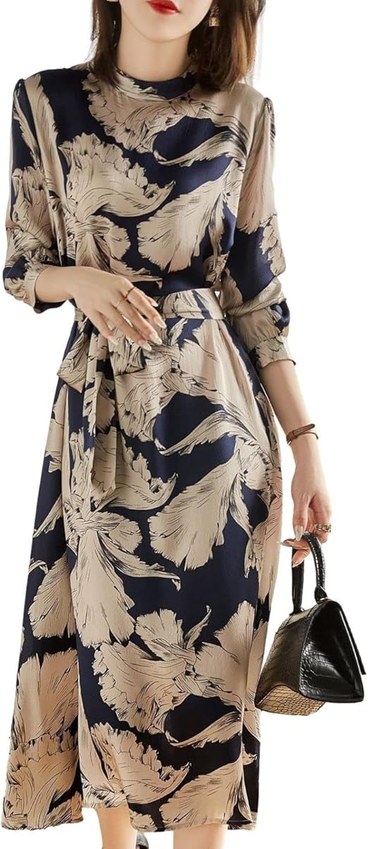 Amazon.co.jp: [ジェイスコット] ボタニカル柄ワンピース ミモレ丈