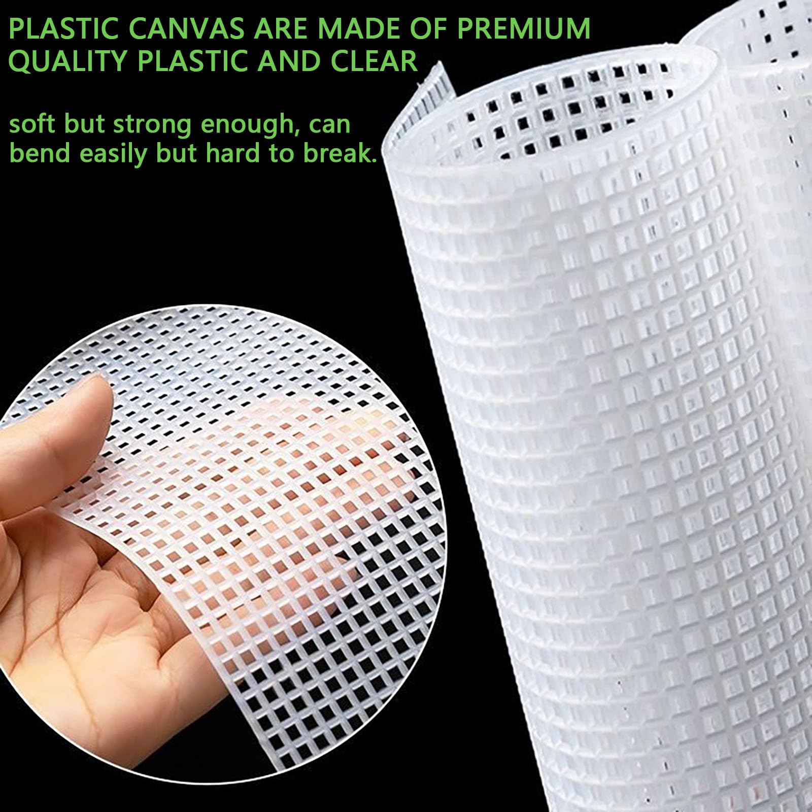 12Pcs Canvas Sheets Cross Stitch Sturdy Plastic Mesh Screen Crochet Projects Plastic Meshes Blank Rug Plastic Canvas Sheets for Knit Crochet Projects - Image 3