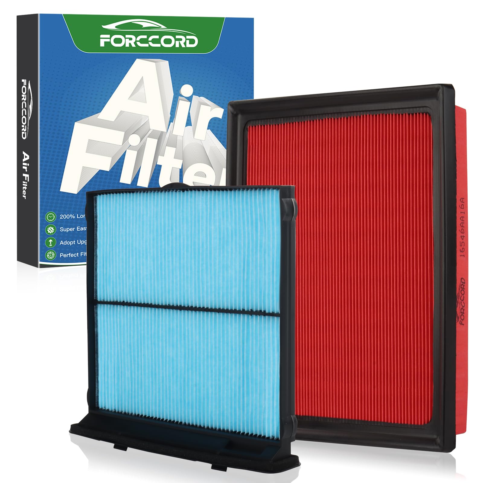 Forccord Cabin Air Filter and Engine Air Filter Fit for Subaru Forester 2.5L 2026 2025 2024 2023 2022 2021 2020 2019 Activated Carbon Cabin Filter