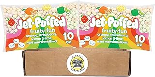 Jet-Puffed Fruity-fun Colored Miniature Marshmallows,10 oz Bag, (Pack of 2) Jet Puff Fun Fruity Strawberry, Orange, Lemon...