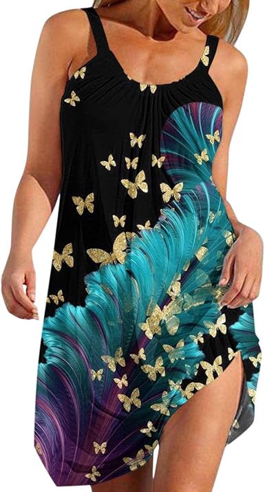 Amazon.com: Zieglen Vestidos de verano para mujer 2022, sin mangas, casual, para  playa, traje de baño : Ropa, Zapatos y Joyería