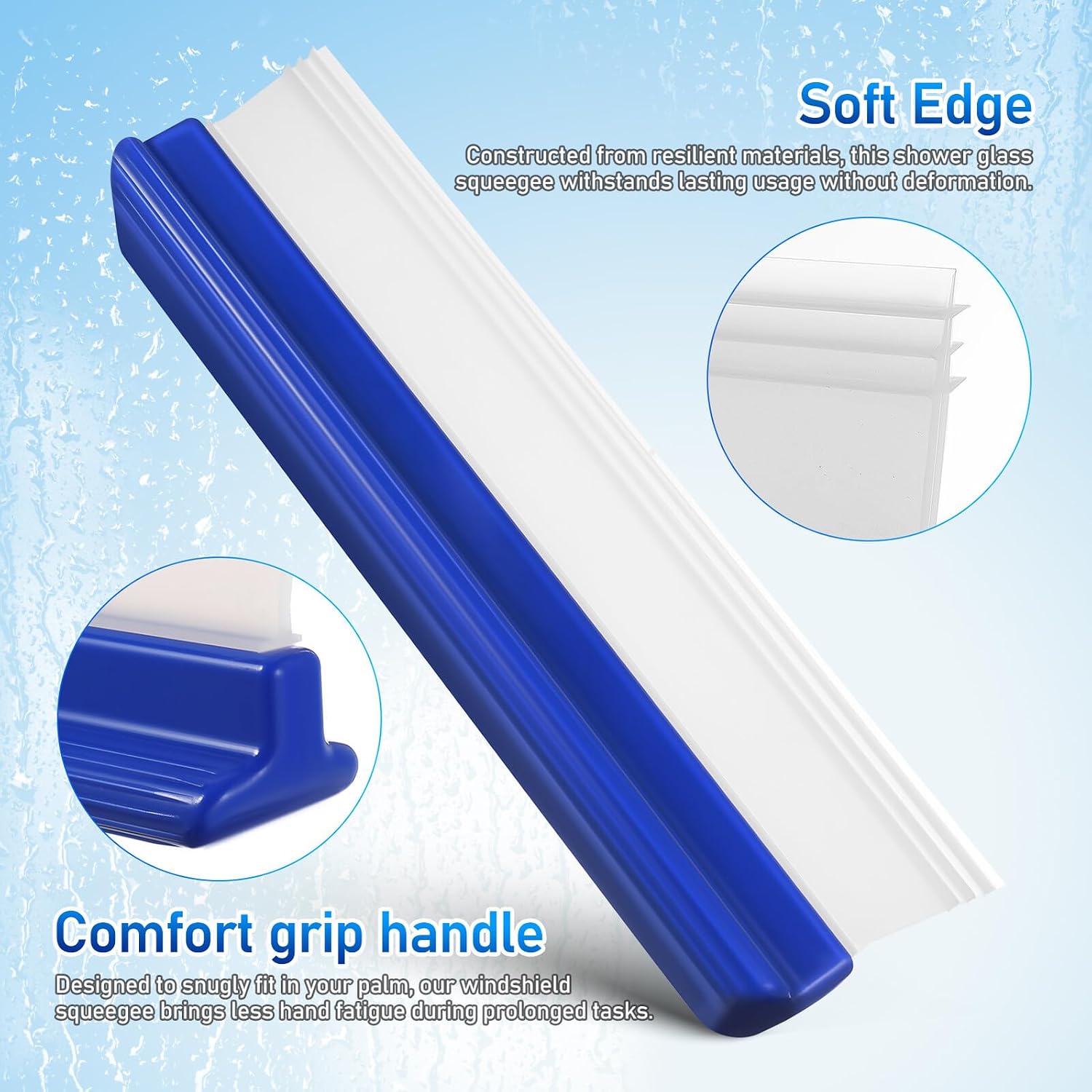 Car Windshield Squeegee Window Water Wiper for Shower Glass and Auto Cleaning Soft Edge with Comfort Grip Handle Versatile Water Scraper for Glass Maintenance