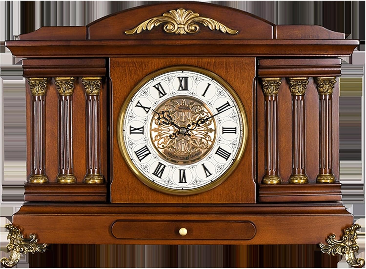 Mantel Table Clock Classical Table Clock Living Room Desktop European Clock Restaurant Fireplace Wooden Table Clock Living Room Home Decor