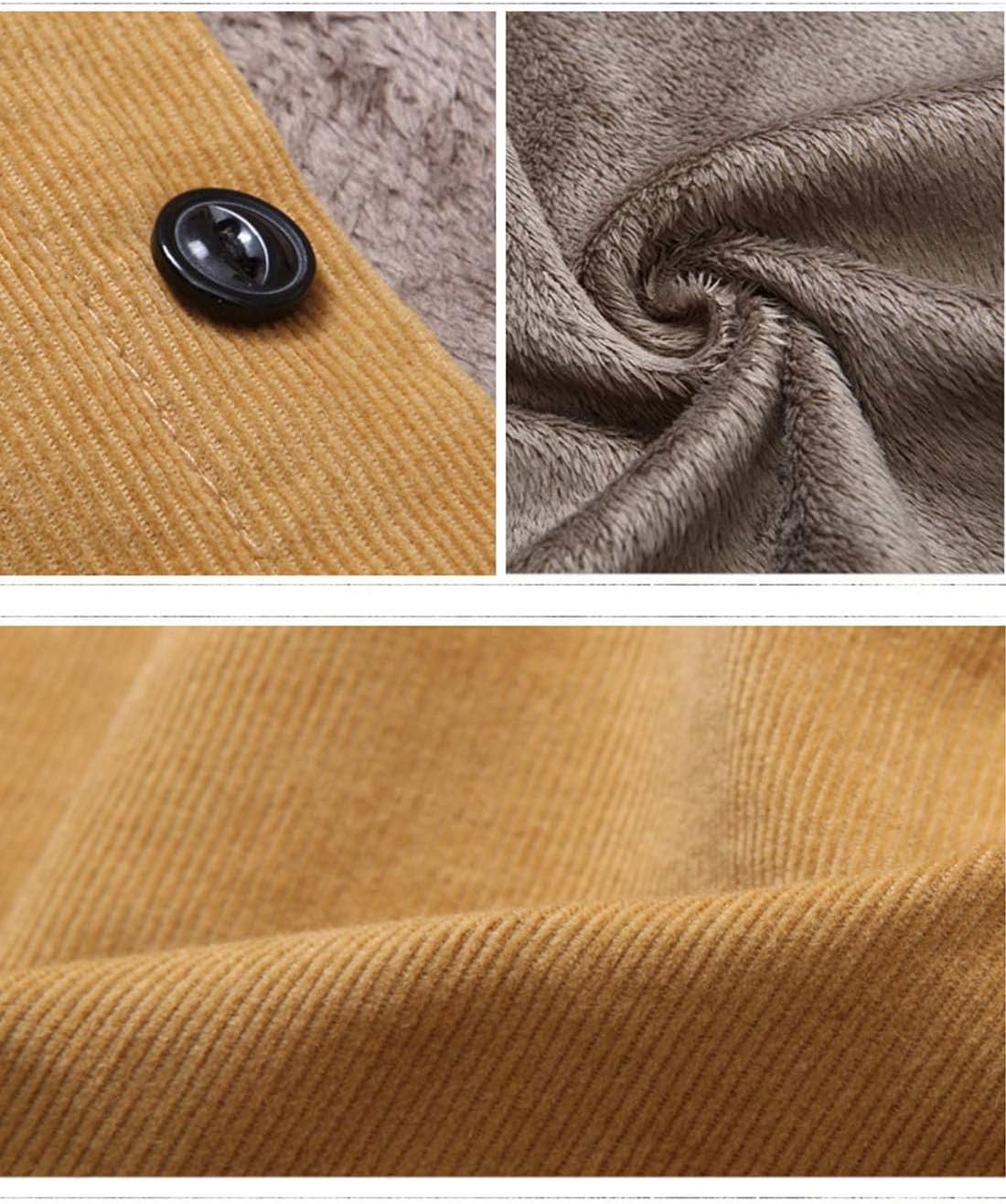 Flygo Men's Long Sleeve Warm Fleece Sherpa Lined Flannel Corduroy Shirt Jacket