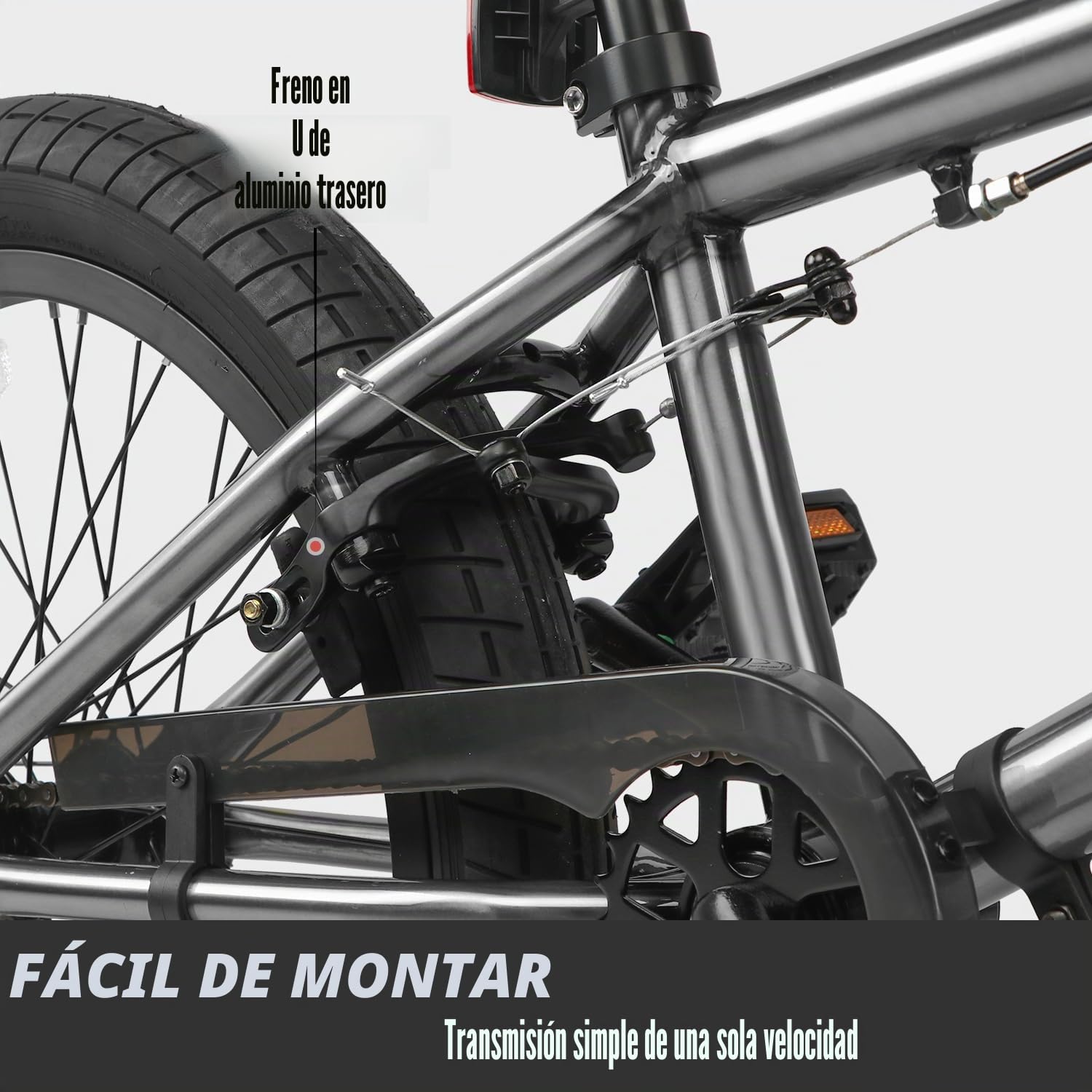 AVASTA Hesper Bicicleta BMX Freestyle de 20 pulgadas para niños, para chicos de 6, 7, 8, 9, 10, 11, 12, 13, 14 años y principiantes, color gris