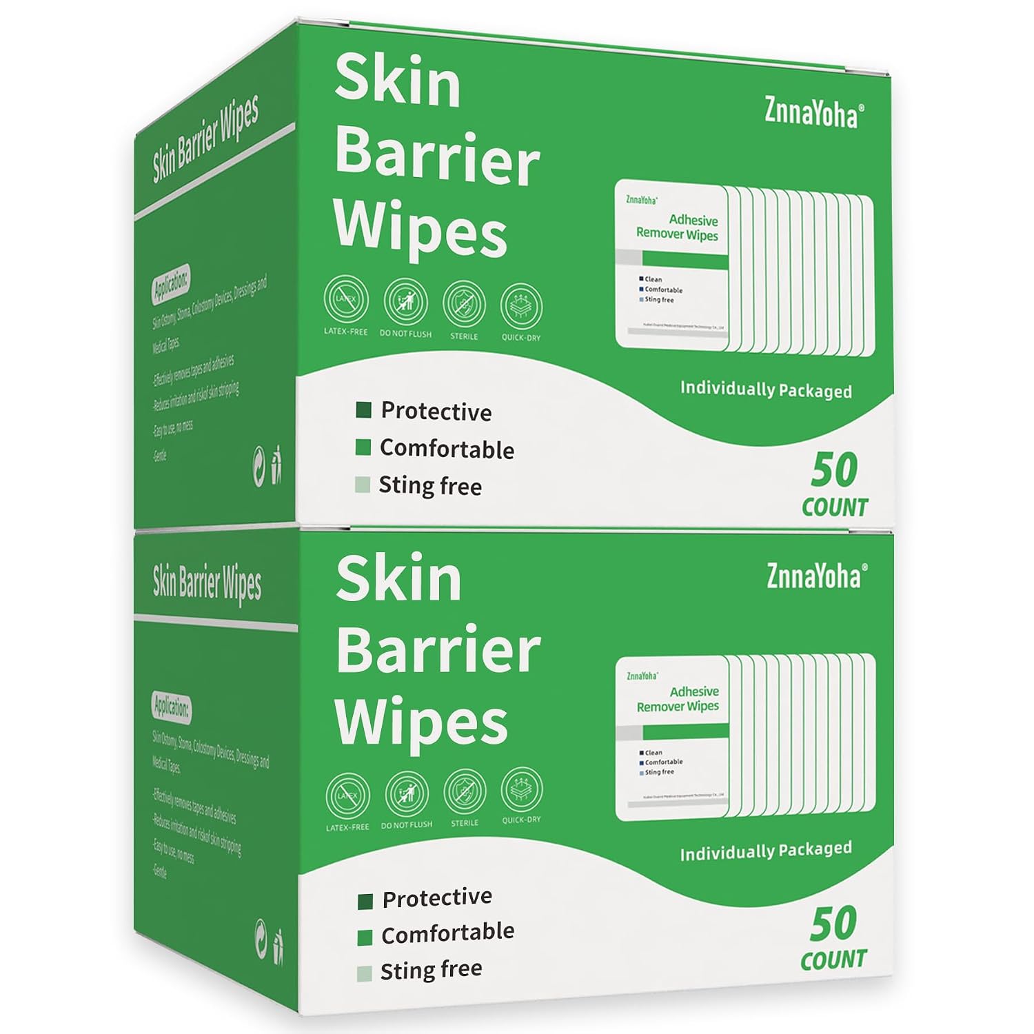 200 Ct Medical Skin Barrier Wipes, No Sting Skin Prep Wipes to Create the Barrier Film for Sensitive Skin, Ostomy, Increase Adhesive