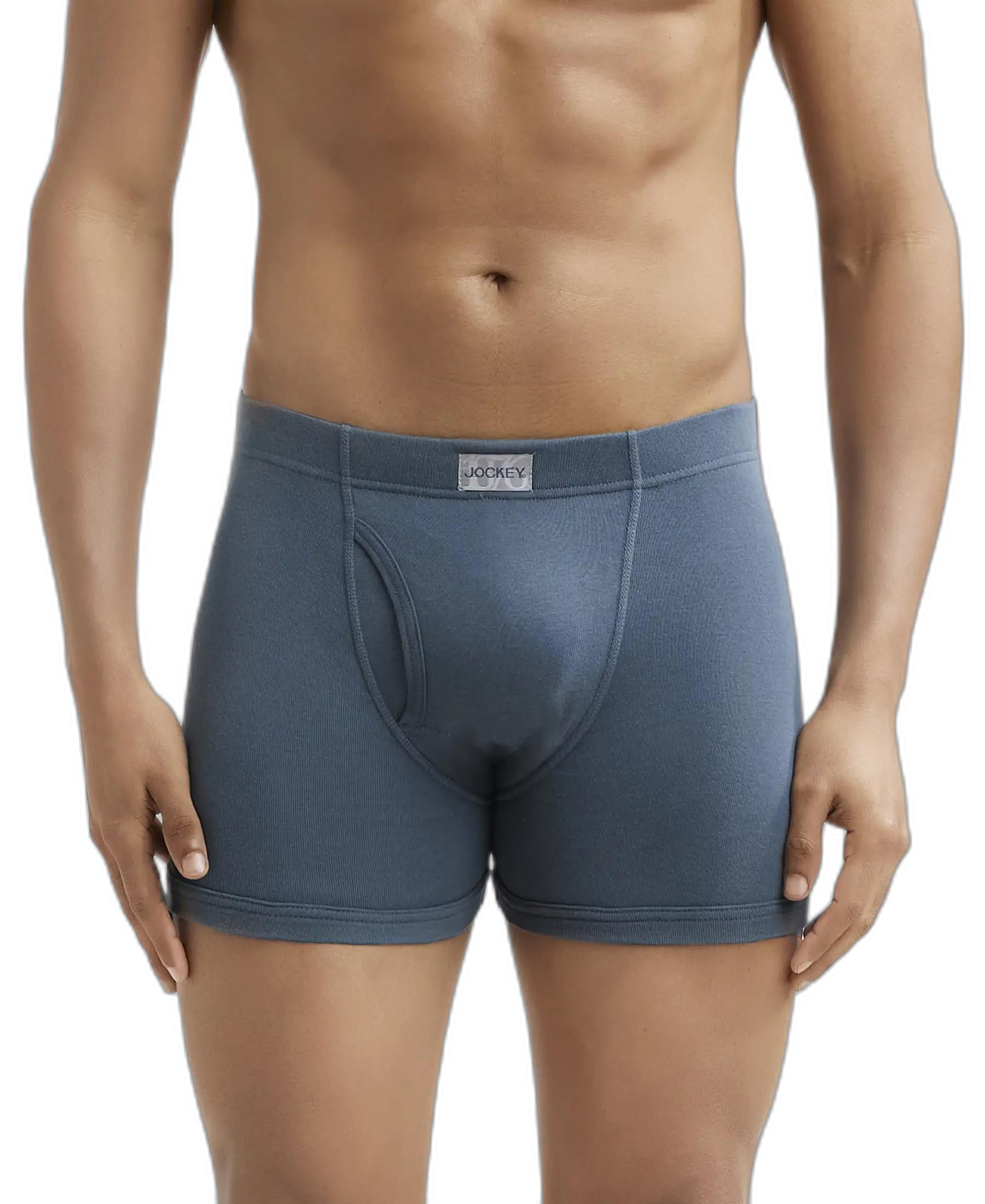8008 Men's Super Combed Cotton Rib Solid Boxer Brief with Ultrasoft Concealed Waistband