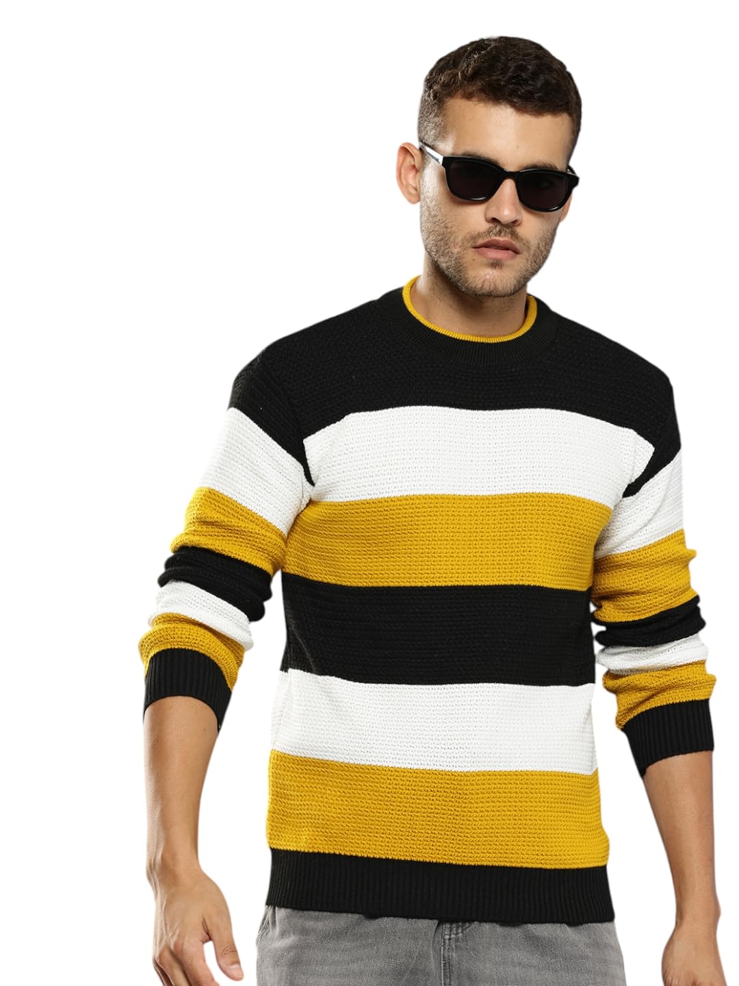 aarika Mens Winter Wear Blue Colour Woolen Solid Sweater-picture-27