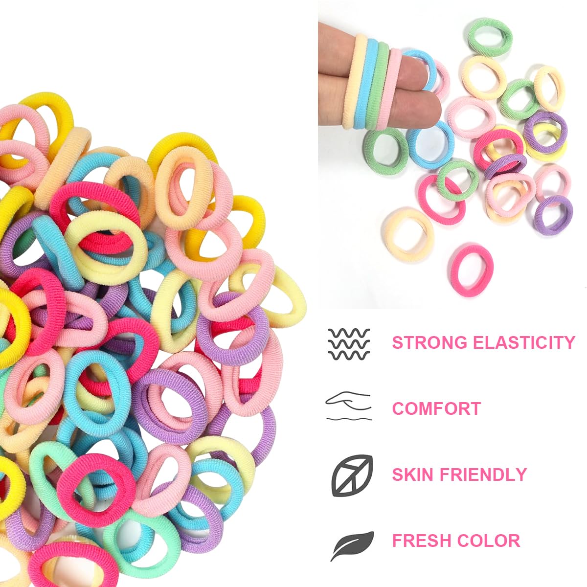 400 Pcs Baby Hair Bands, Mini Toddler Hair Bobbles - Image 4