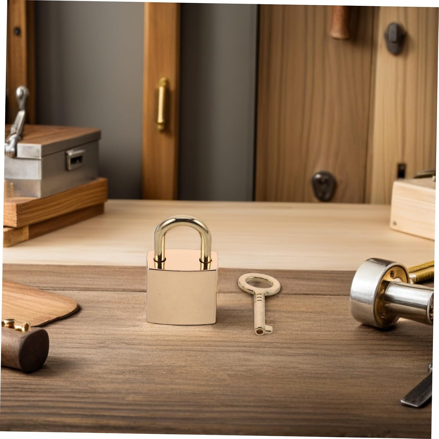 Alipis Mini Gold Padlocks with Keys, Vintage Diary Lock and Luggage Padlock Set of 6, Alloy Metal Miniature Locks for Jewelry Boxes, Travel Suitcases, and Storage