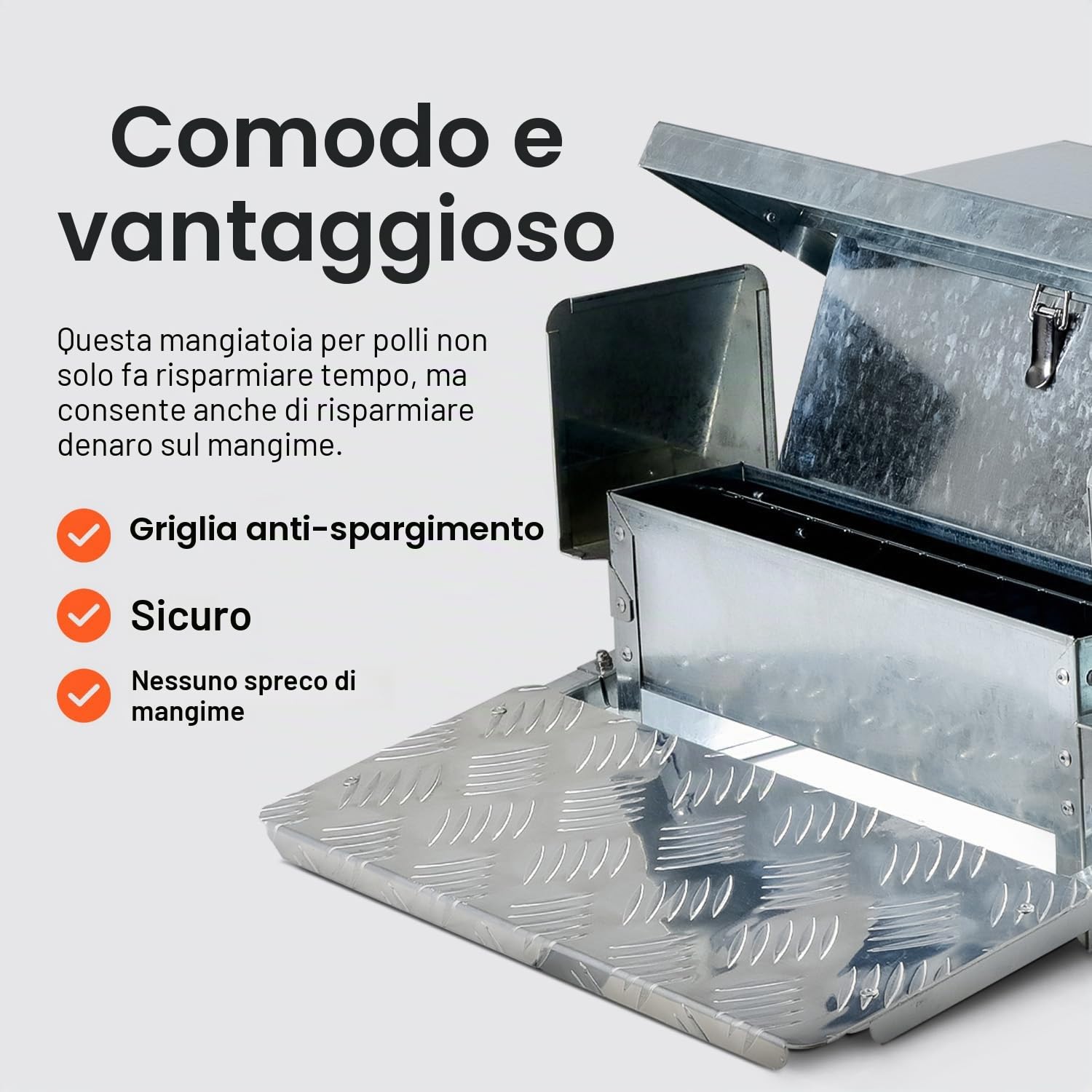 SuperHandy Mangiatoia per polli Mangiatoia per polli automatica con capacità di 9 kg Mangime 6-12 pollame/pollame Fino a 10 giorni Mantieni asciutto