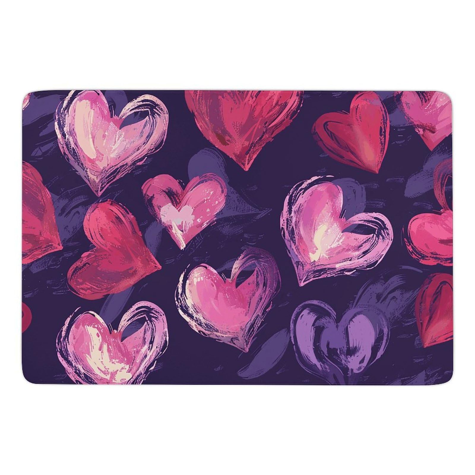 Grand tapis de salle de bain et salon design rouge en velours corail