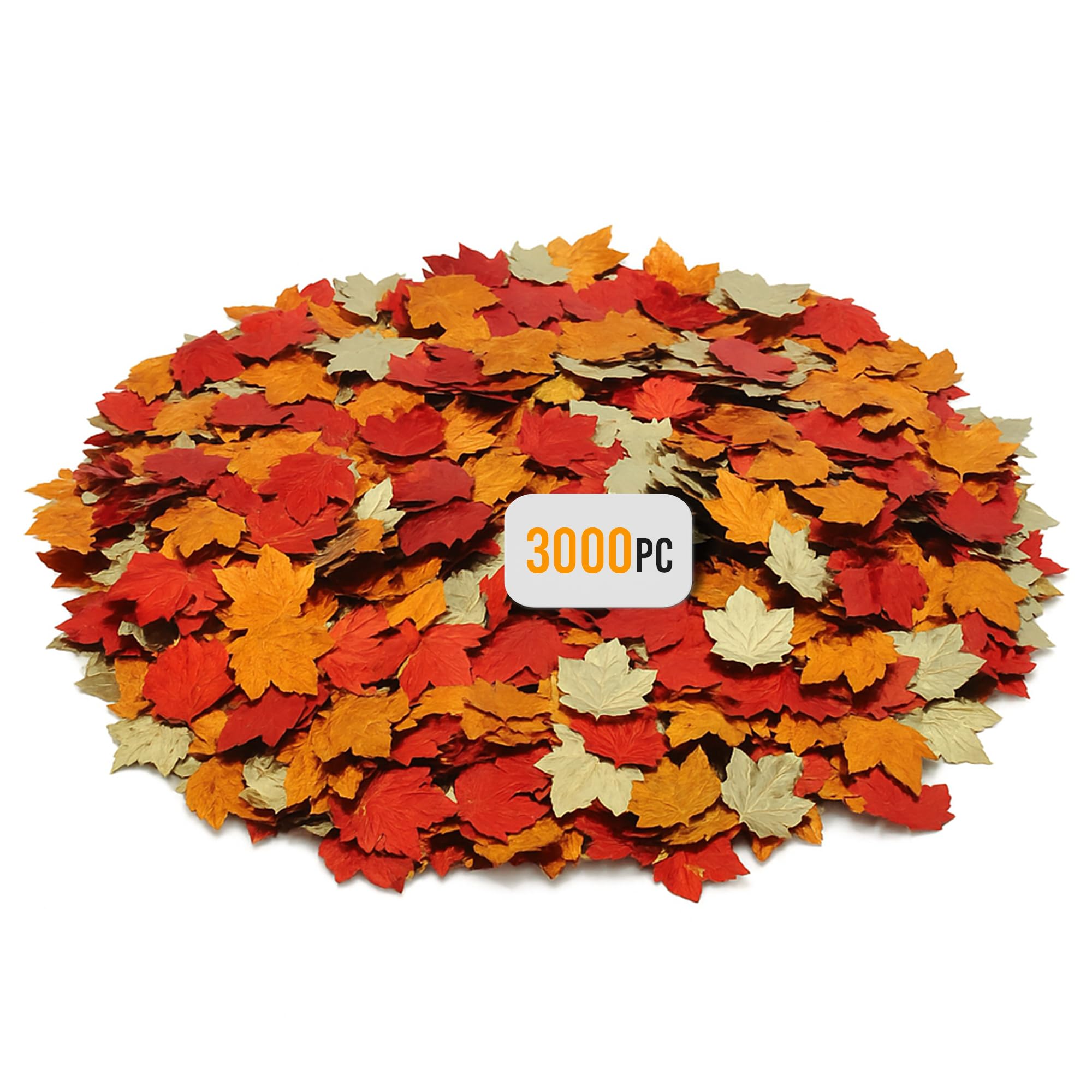 Iconikal 3000-Count Autumn Leaves Confetti Bulk Party Foil Red Orange Gold Fall Decorations Thanksgiving Halloween Table Scatter Leaf Crafts 9-Ounce