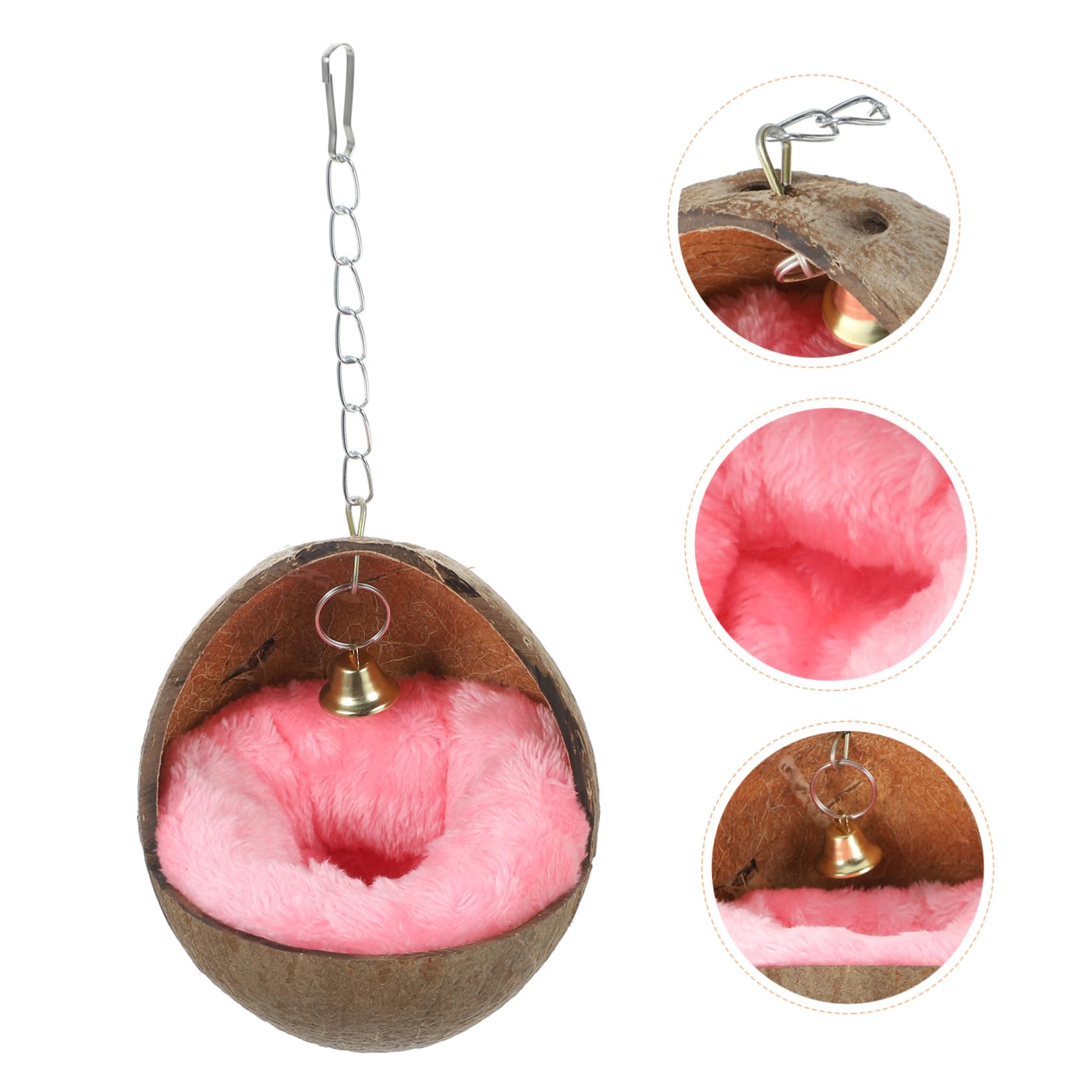 INOOMP 2stücke Coconut Shell Nest Für Hamster Meerschweinchen Und Eichhörnchen Gemütlicher Schlafplatz Natürlicher Kokosnussschale Zufällige Farben Für Kleine Haustiere