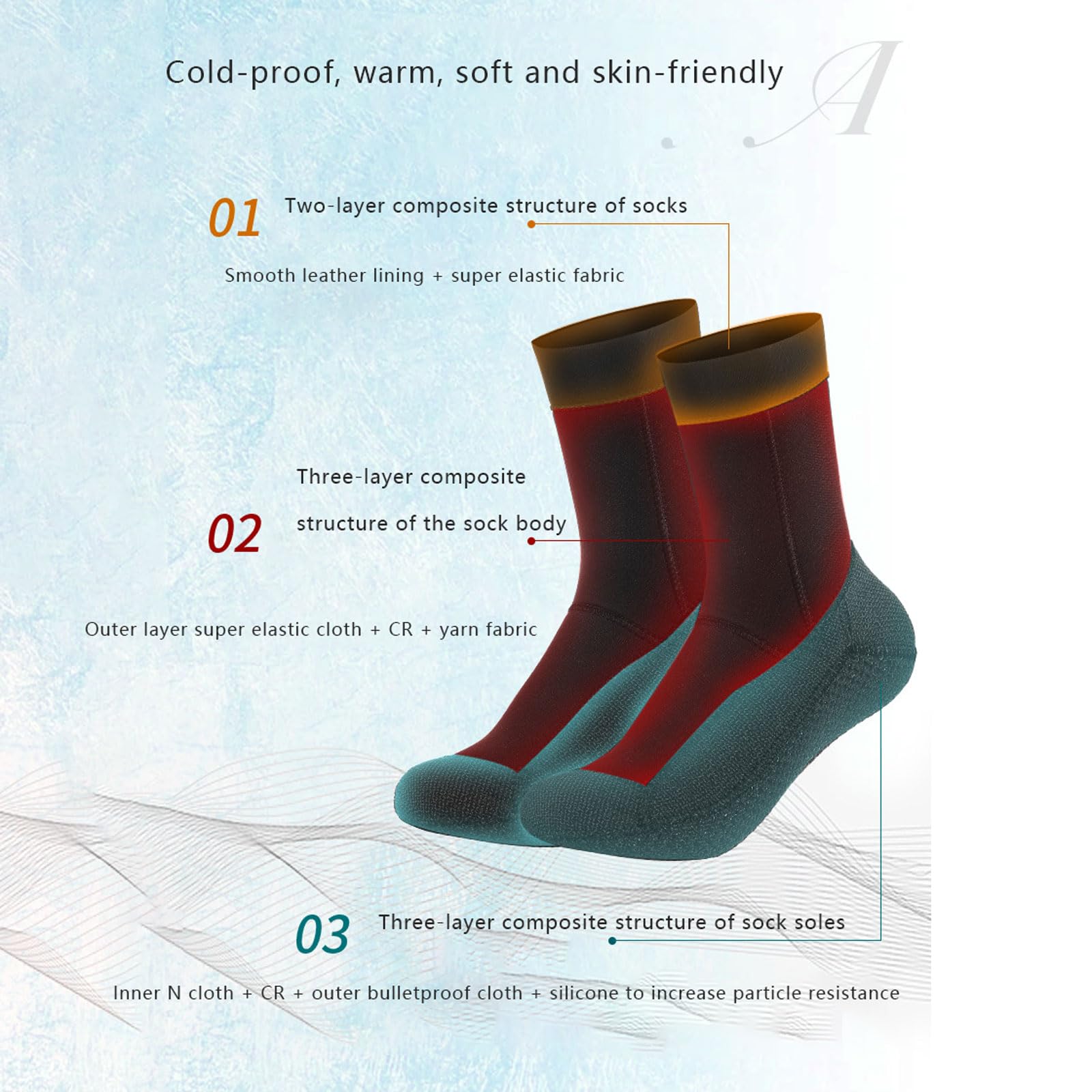 Calzini da Immersione,Neoprene Socks Resilient,Calze Nuoto Antiscivolo,antiscivolo flessibili Calzini da spiaggia,Thermal Socks per Uomo Donna Subacquee,Spiaggia,Snorkeling,Surf,Vela,Kayak