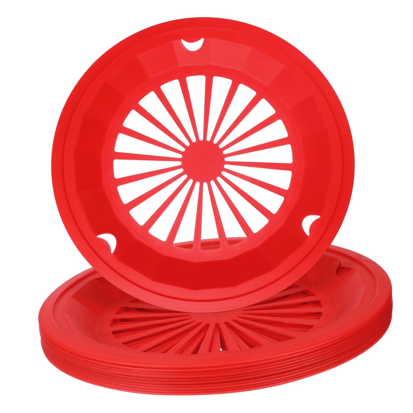 VANZACK 10Pcs Reusable Plastic BBQ Plate Holder for Picnics Parties and Outdoor Gatherings Deep Interior Design Prevents Sliding for Food Serving and Dining