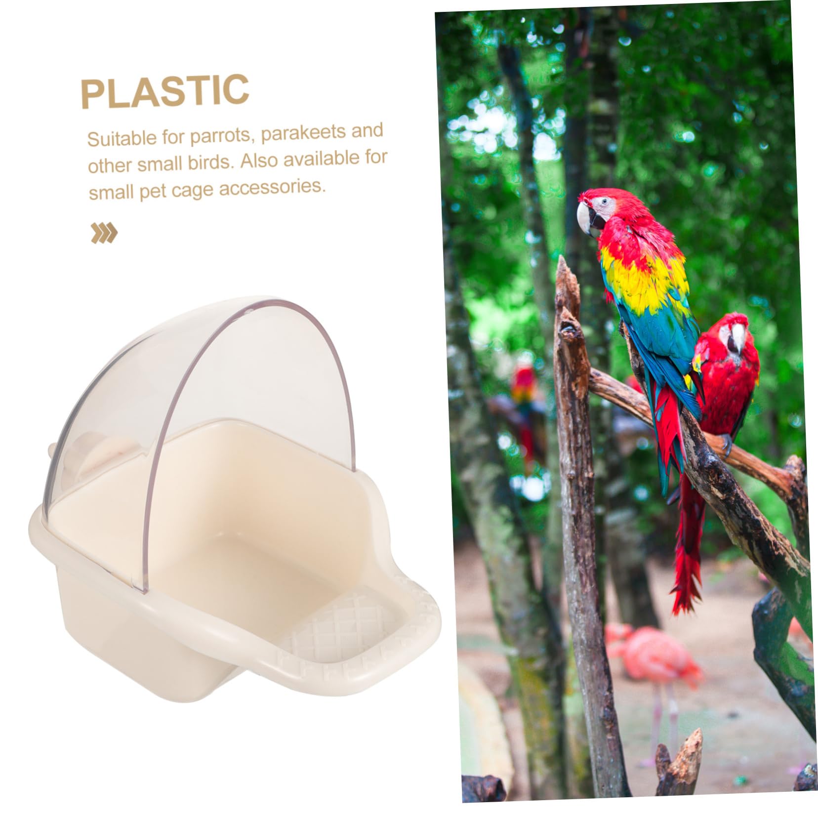 Sosoport 5 Pièces Boîte De Nourriture pour Perroquet Fenêtre De Mangeoire À Mangeoire À Oiseaux Portable Bol d'alimentation Robuste Cage À Oiseaux Bol De Nourriture