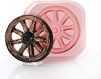 Vista 8 de Molde de silicona para rueda de carro, fácil de usar con fondant, resina de chocolate, arcilla y molde de rueda occidental, hecho de silicona