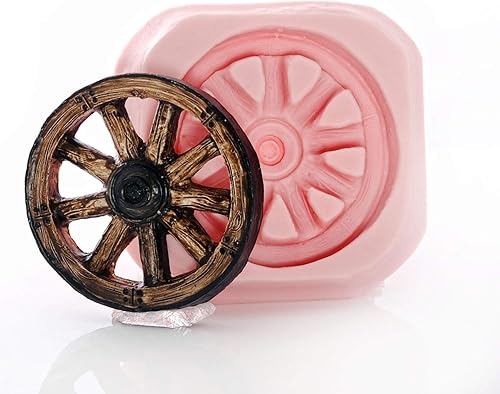 Miniatura 4 de Molde de silicona para rueda de carro, fácil de usar con fondant, resina de chocolate, arcilla y molde de rueda occidental, hecho de silicona