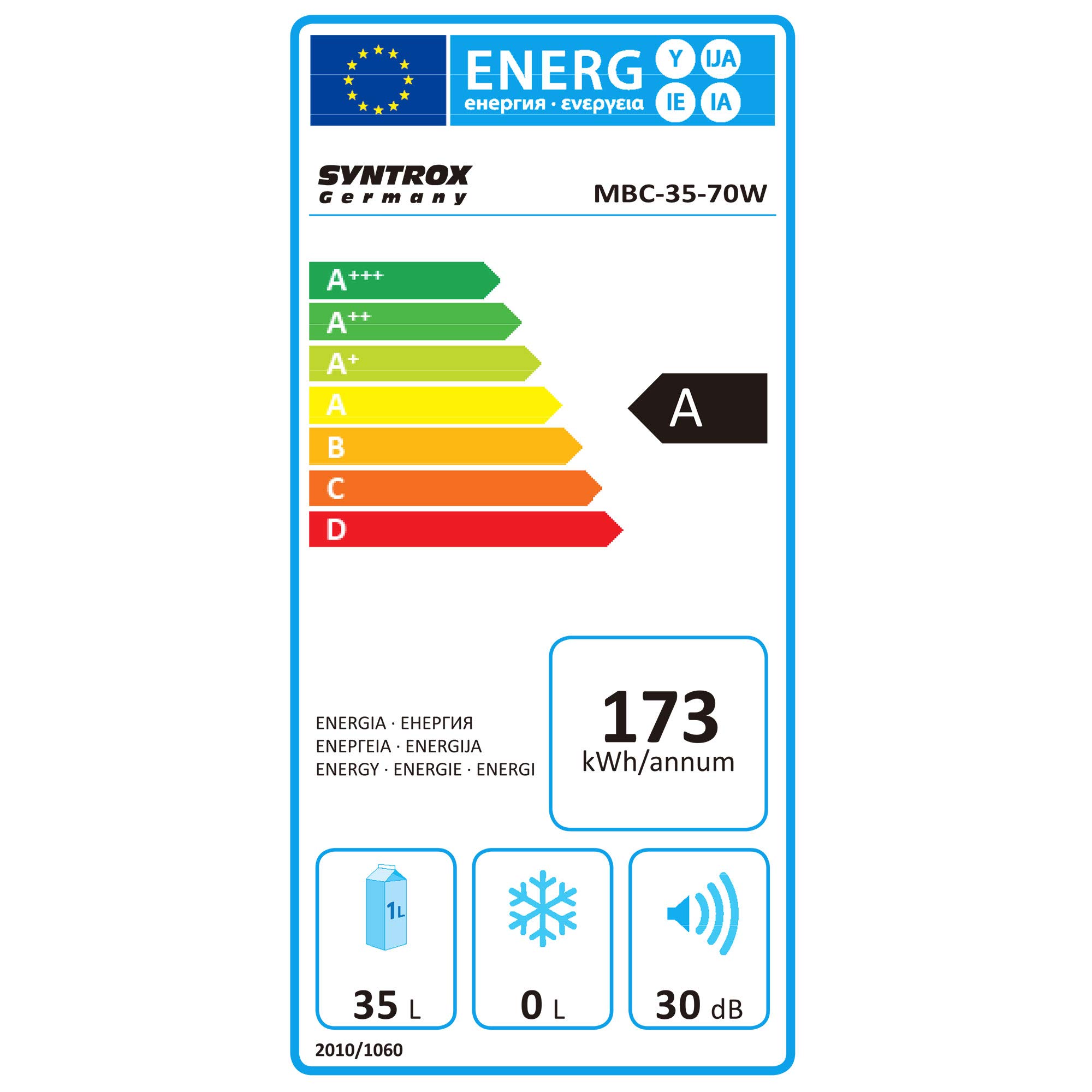 Syntrox 35 Liter Hotelkühlschrank Bunda Minibar & Minikühlschrank Geräuscharm, Vibrationsfrei, 70/130 Watt, schwarz, Automatische Abtaufunktion, Höhenverstellbarer Einschub