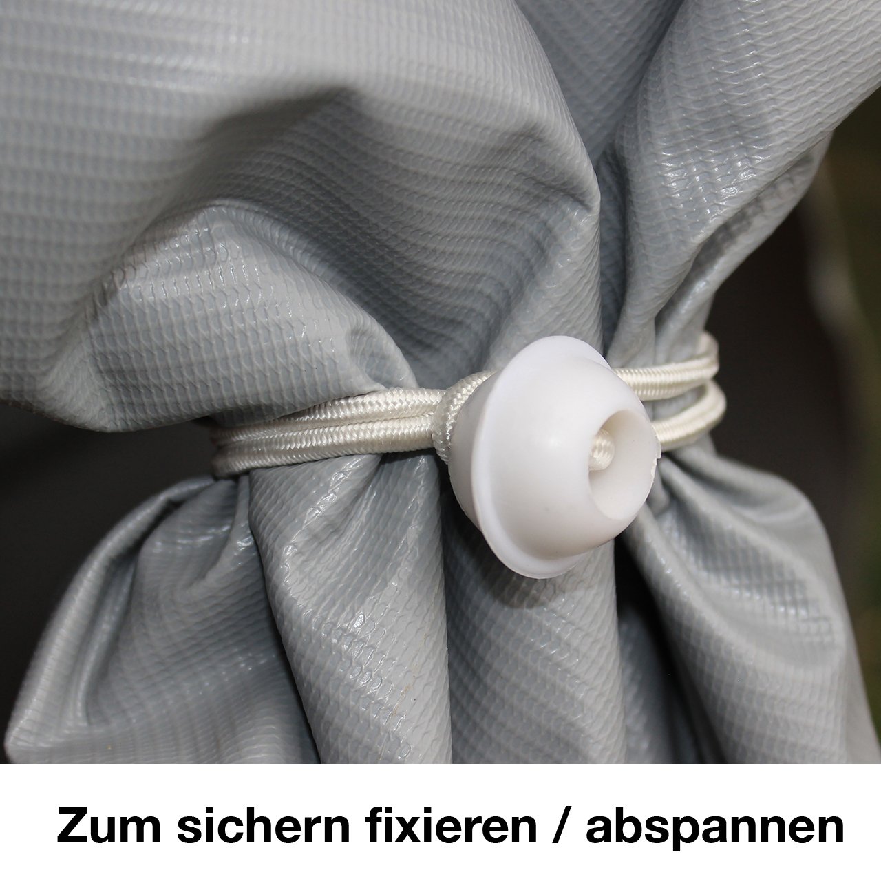 50 Stück Set Gummischlaufen Spanngummis zum Befestigen von Planen - Zeltgummis Expanderschlingen Bungees Spanner Planenspanner für Partyzelt Pavillon Zelt - weiß, kurz