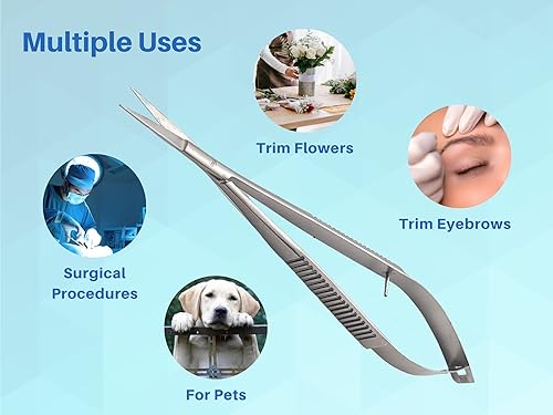 Miniatura 8 de ARTMAN INSTRUMENTS Micro Tijeras de 4.5 pulgadas rectas Castroviejo puntada de corte bordado acción primavera extra afiladas Tijeras de apriete para