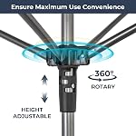 STO STO Parapluie portatif, 82 Sac à séchage rotatif pieds avec hauteur réglable, ligne de blanchisserie autonome pour jardin, patio, balcon & Camping, installation facile avec sac de transport, aucun outil nécessaire