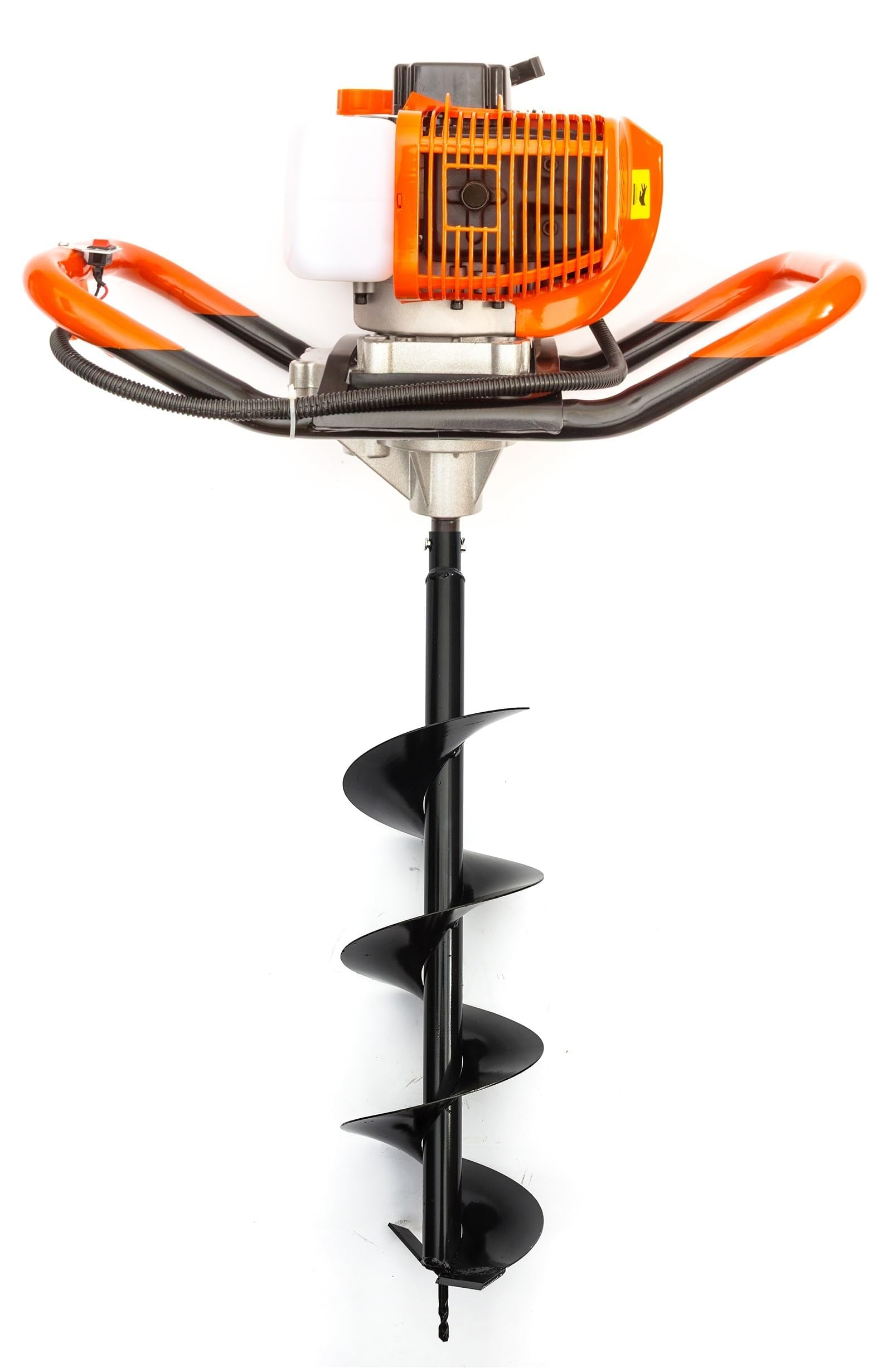 Earth Auger 52cc Petrol 2 Stroke Engine Post Hole Borer Digger & Choice of 4 Drill Bits Attachments 100mm / 150mm / 200mm / 300mm for Planting Digging (52cc Engine & 20cm Drill Bit)