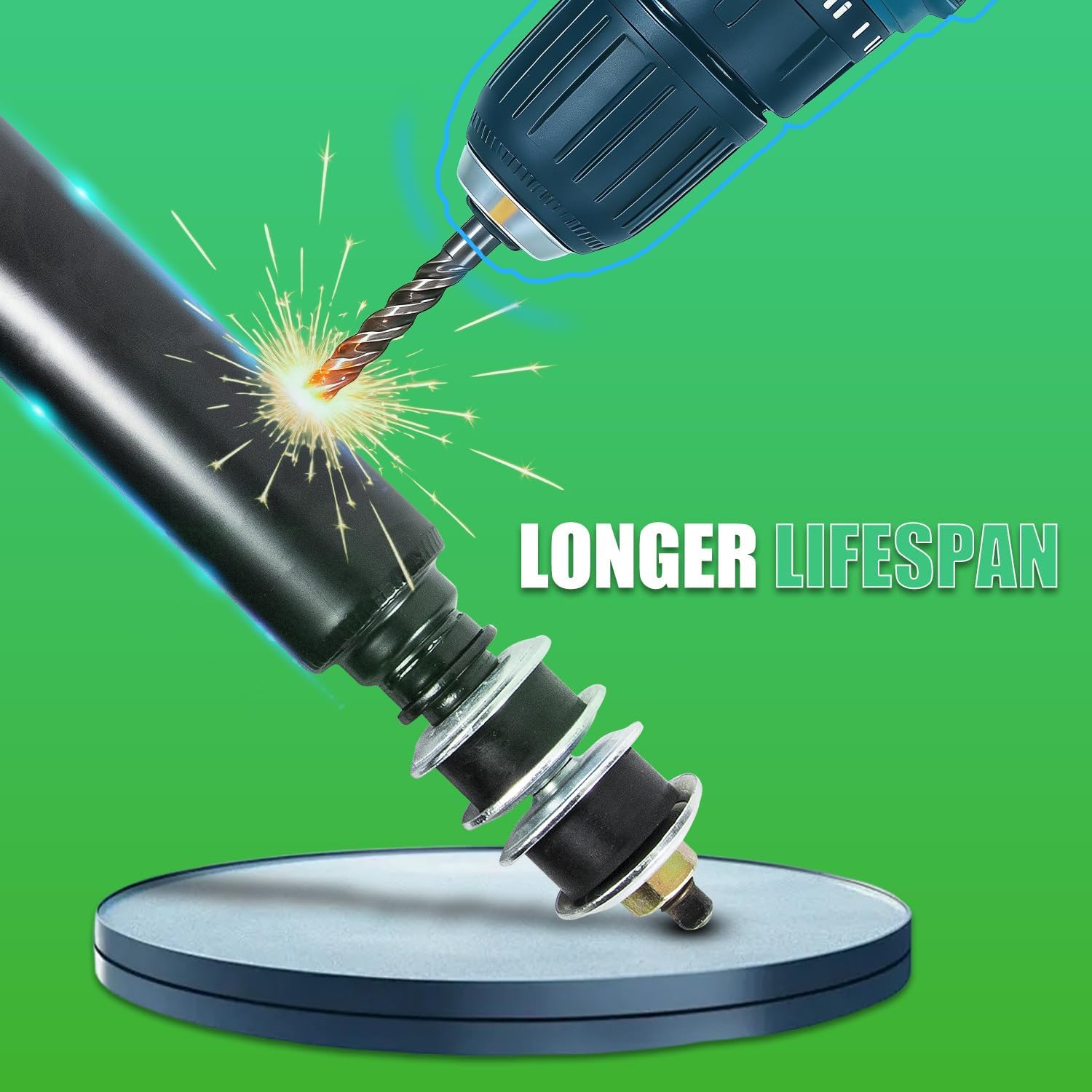 RANSOTO Rear Shock Absorber Set for Club Car DS & Precedent Golf Carts, Replacement for 1014236 102706401 1013164, Fits Gas & Electric Models 1988-Up, Golf Cart Suspension Kit (Pair)