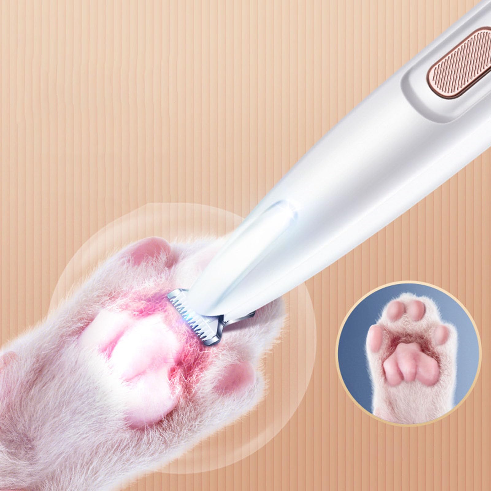 Tondeuse de Toilettage pour Chien Tondeuse à Pattes pour Animaux de Compagnie avec Lumière LED Tondeuse à Cheveux électrique Rechargeable à Faible Bruit pour Couper les Poils