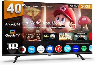 TD Systems - Smart TV 40 Inch Full HD, TDT HD TV, Android 14 GTV, 2025 Model, TV with 3 years warranty - PRIME40K21GLE