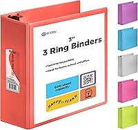 Vista 28 de Carpeta de 3 pulgadas con 3 anillas, color negro, con anillas inclinadas en D de 3 pulgadas, cubierta transparente con 2 bolsillos interiores