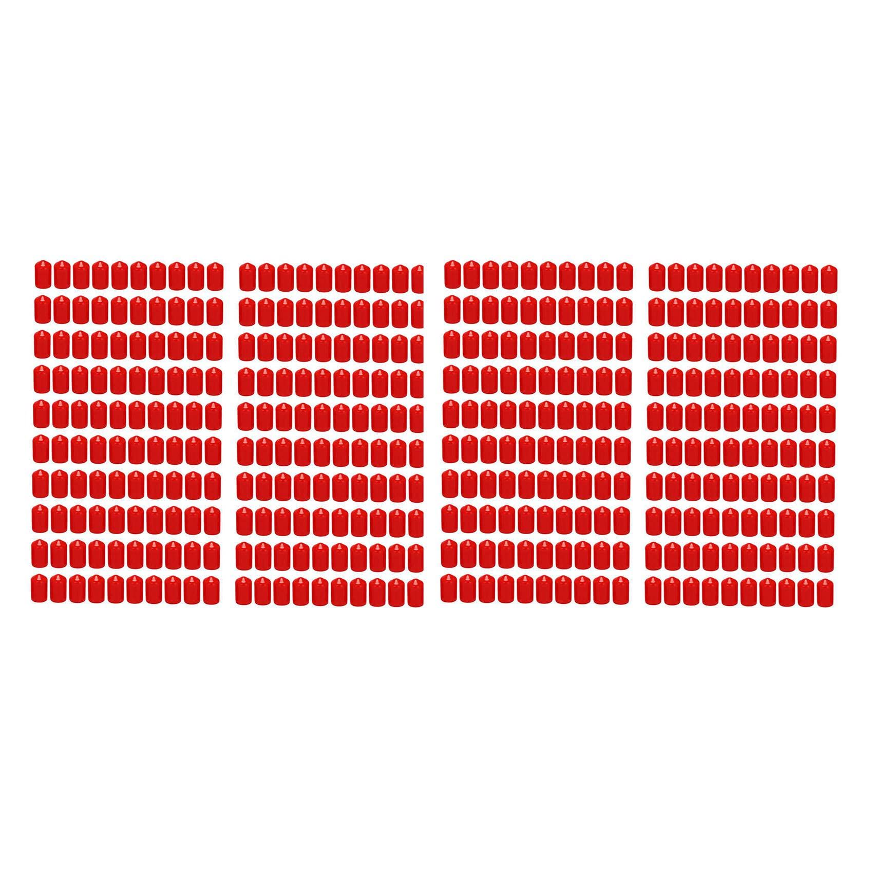 Jnchdghwa 200Pcs Rubber End Caps 9.5mm ID PVC Round Tube Bolt Cap Cover Thread Protectors Red