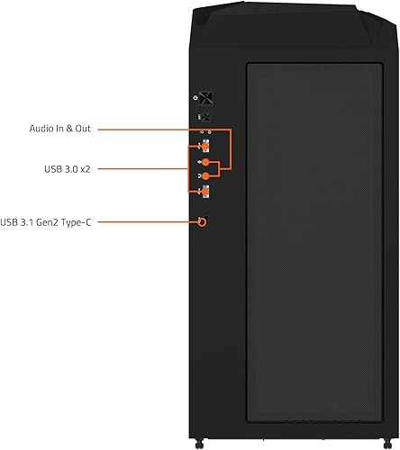 Miniatura 10 de GIGABYTE C301 Glass - Funda negra para juegos de PC de torre media, vidrio templado, USB tipo C, 4 ventiladores ARBG incluidos (GB-C301G)