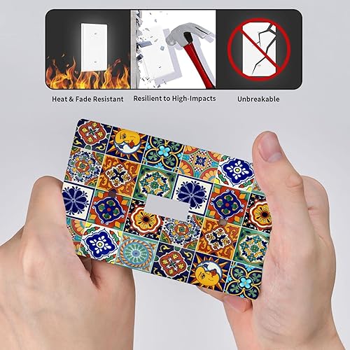 Miniatura 5 de Talavera Azulejos mexicanos placas de pared de una sola banda para decorar tomas de corriente para placa de interruptor placa decorativa de pared 45