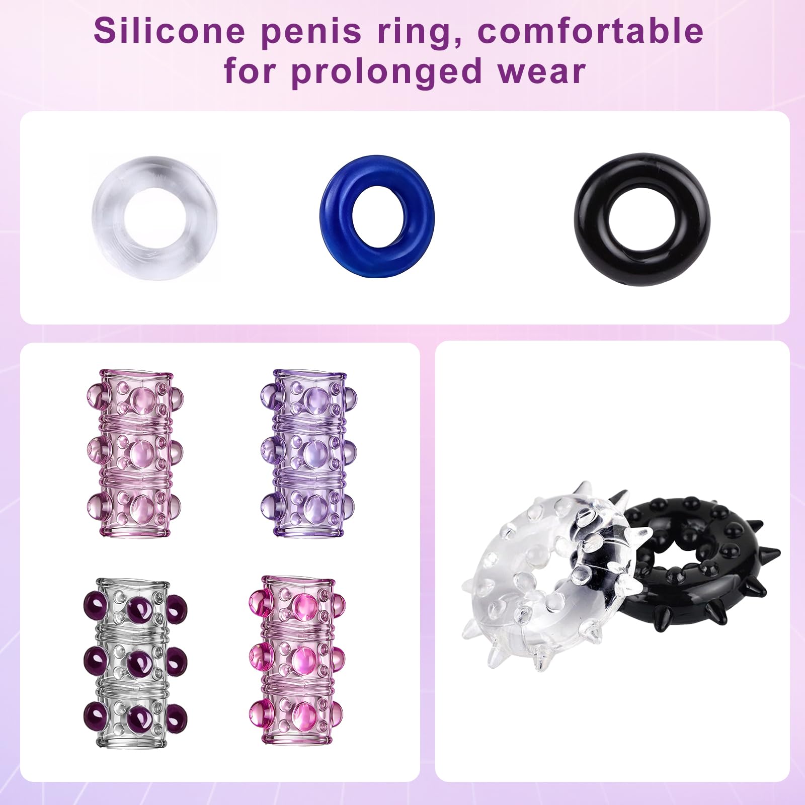 Set de bondage premium de 39 piezas, kit completo de sujeción, incluye juguetes sexuales para parejas y mujeres, ataduras y accesorios de bondage para la cama, color negro y morado