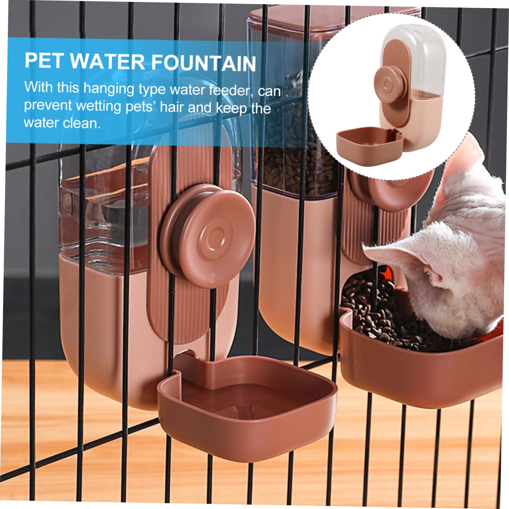 SUPVOX 5pièces Distributeur Automatique Eau pour Animaux Abreuvoir Suspendu pour Chien Et Chat Fontaine Hydratation Pratique Design Antidérapant Fuite pour Cages Et Réduits