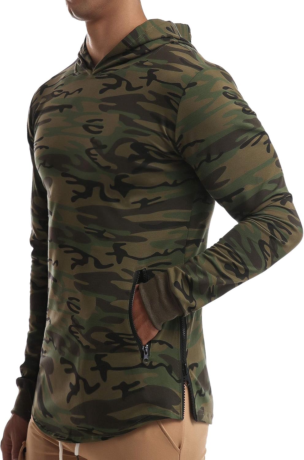EVERWORTH Men's Gym Workout Long Sleeve Hoodies Training Pullover Casual Hooded Sweatshirt: Clothing