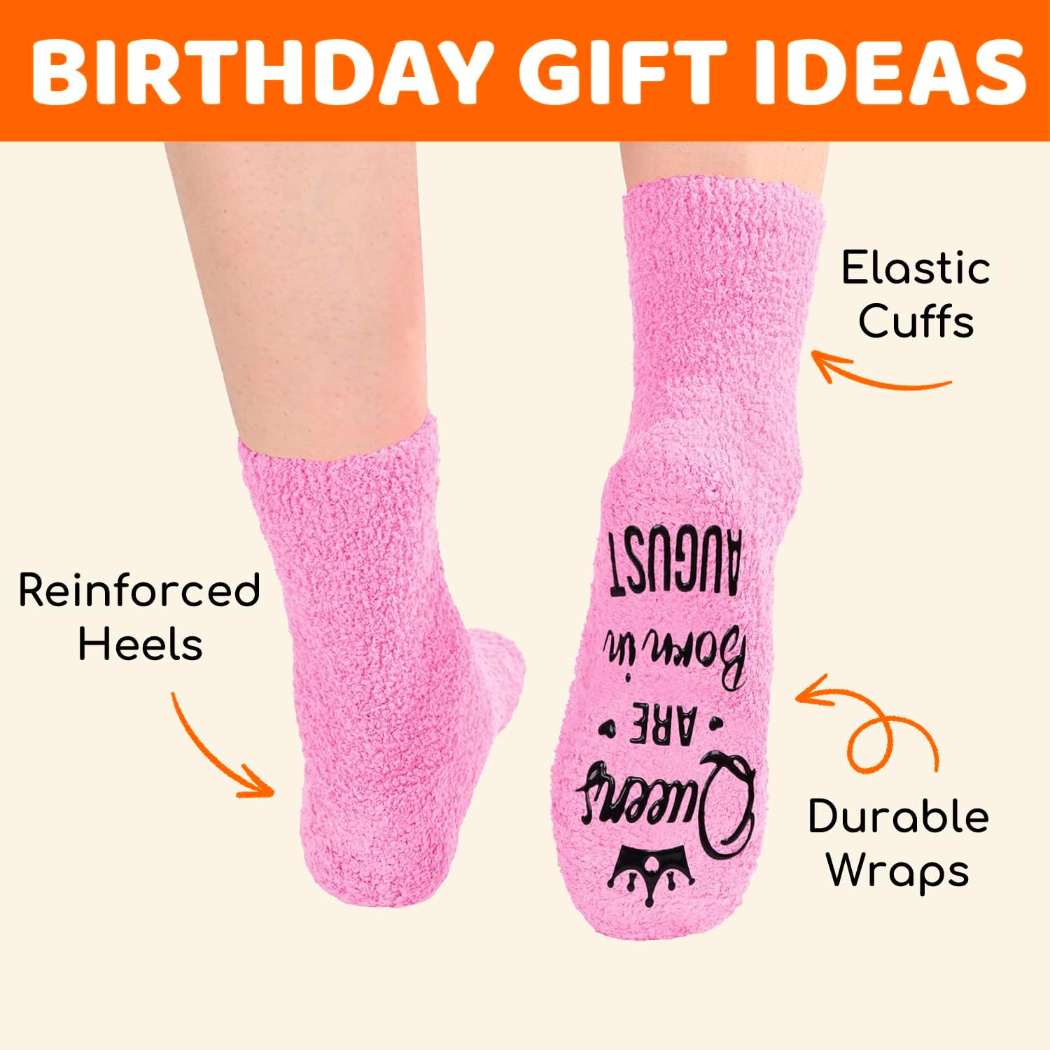 HAPPYPOP Birthday Gifts Ideas for Mom - Pink Month Birthday Socks for Women - Image 5