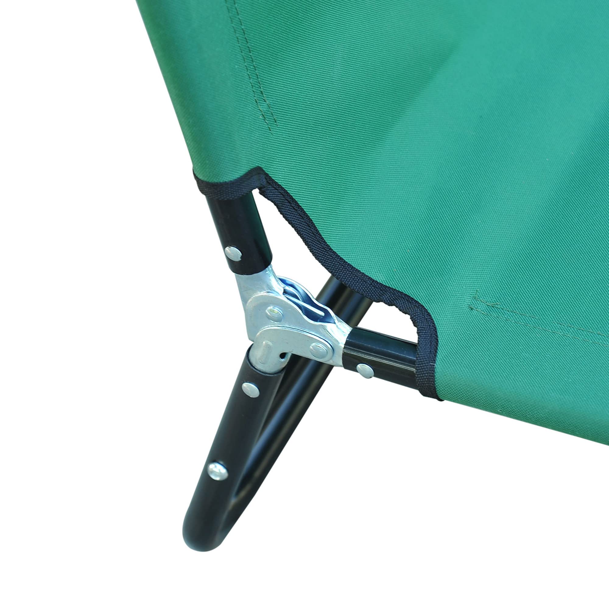 Outsunny Lettino Prendisole Pieghevole Reclinabile 188x56x28 cm Verde | Schienale Reclinabile 5 Livelli, Sdraio da Giardino, Seduta Traspirante in Tessuto Oxford, per Piscina Giardino