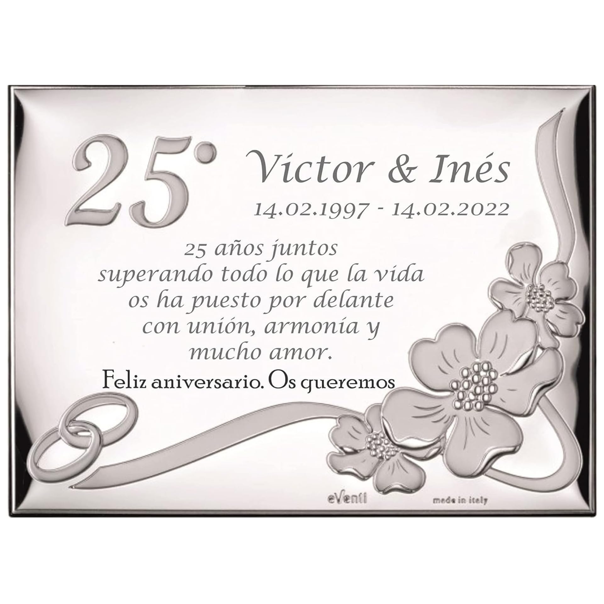 El Faro Placa 25 Aniversario 13x18 Personalizada Bodas de Plata
